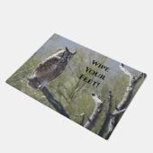 アメリカワシミミズクはあなたの足ワイプを言います! ドアマット (アングル)