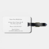 アメリカワシミミズク青いパターンモノグラム ラゲッジタグ (裏面横)