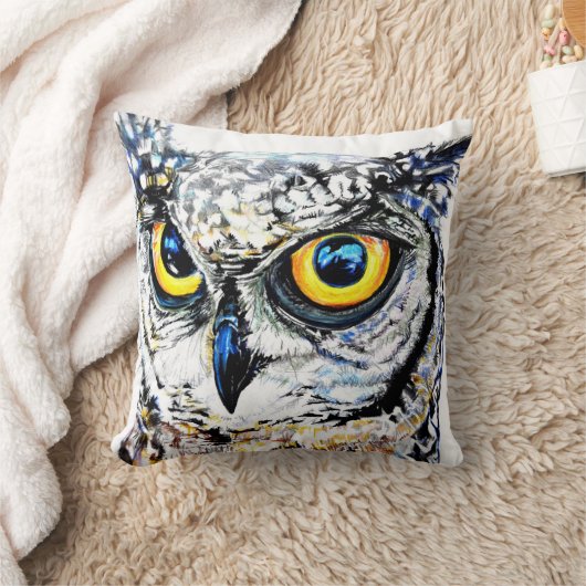 アメリカワシミミズク41 x 41cm クッション (ブランケット)