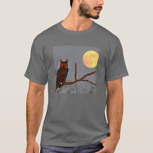 アメリカワシミミズク | 満月 Tシャツ (正面)