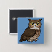 アメリカワシミミズク 缶バッジ (正面&裏面)