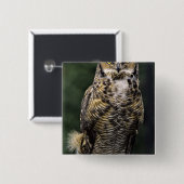 アメリカワシミミズク (Bubo virginianus) フルボディ 缶バッジ (正面&裏面)