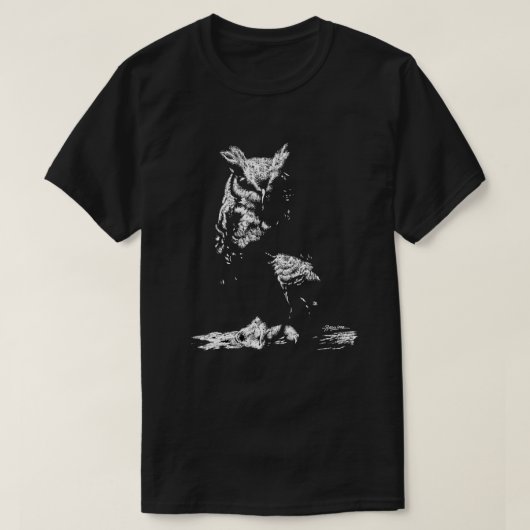 アメリカワシミミズク Tシャツ (デザイン正面)