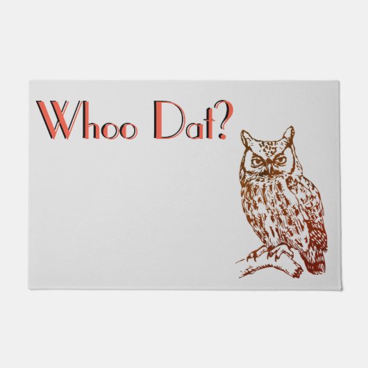 アメリカワシミミズク Whoo Dat ドアマット (正面)