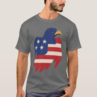 アメリカワシヴィンテージ国旗のデザイン Tシャツ