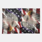アメリカワシ国旗のキッチンタオル キッチンタオル (横)