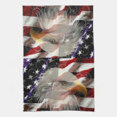 アメリカワシ国旗のキッチンタオル キッチンタオル (縦)