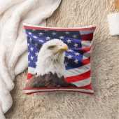 アメリカワシ国旗の愛国枕 クッション (ブランケット)