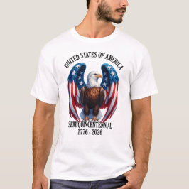 アメリカワシ国旗の翼1776-2026 Tシャツ