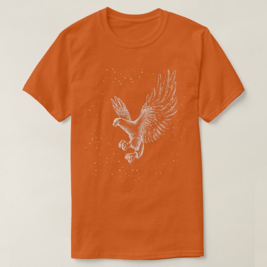 アメリカワシ飛んでいるドリ Tシャツ (デザイン正面)