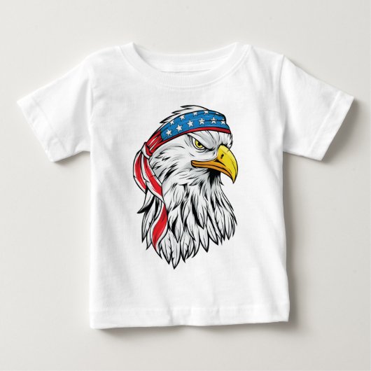アメリカワシ7月4日 ベビーTシャツ (正面)