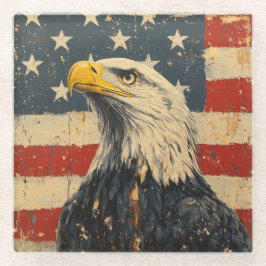 アメリカワシ ガラスコースター