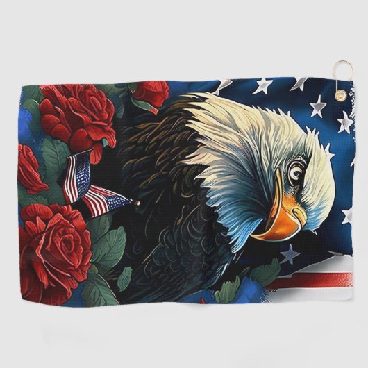 アメリカワシ ゴルフタオル (横)