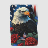 アメリカワシ ゴルフタオル (正面)