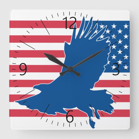 アメリカワシ スクエア壁時計 (正面)
