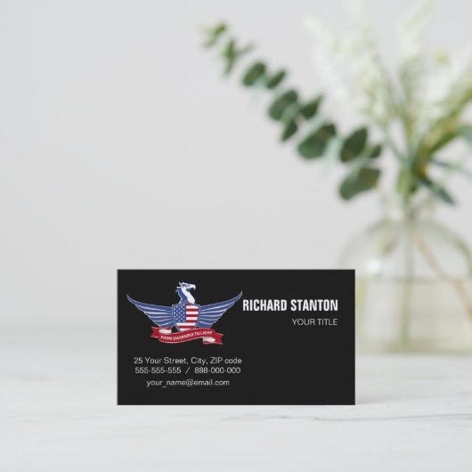 アメリカワシ 名刺 (スタンド正面)