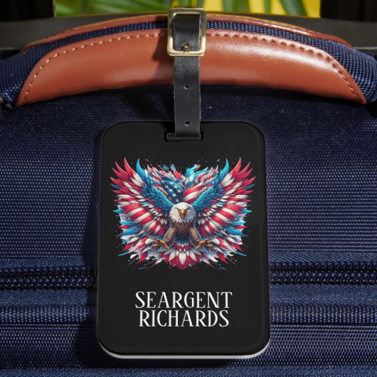 アメリカワシ（赤） ラゲッジタグ (正面インサイチュ2)