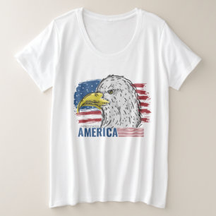 アメリカワシTシャツ プラスサイズTシャツ