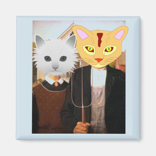 アメリカンおもしろいゴシックCATS磁石 マグネット (正面)