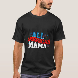 アメリカンおもしろいマママオールアメリカンマママアメリカ女性 Tシャツ