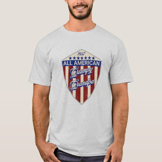 アメリカンなおじいちゃんのおこりんぼ Tシャツ (正面)