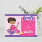 アメリカンなスリープオーバーバースデーパーティーの招待状 招待状 (スタンド正面)