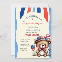 アメリカンなテディベイバーの赤ちゃん 7月4日 ベビーシャワー