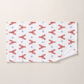 アメリカンなプレッピーな海辺のロブスター バスタオルセット (ハンドタオル)