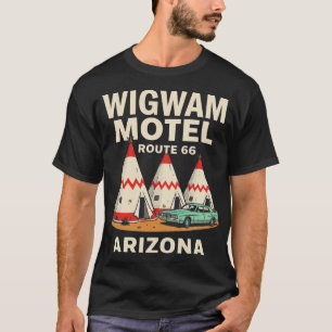 アメリカンなレトロな雰囲気のウィグワムモーテル 70年代  Tシャツ