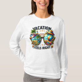 アメリカンな休暇の気分を楽しむベーシックなロングスリーブUSA Tシャツ