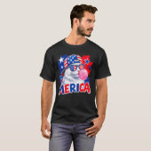 アメリカンな猫の風船ガム 7月4日 Tシャツ (正面フル)