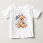 アメリカンな男の子1歳の誕生日 ベビーTシャツ (正面)