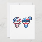 アメリカンな赤白青の4th of July 性別発表パーティー 招待状 (裏面)