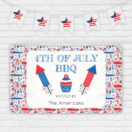 アメリカンな7月4日BBQ 横断幕