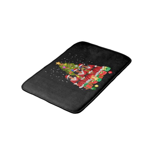 アメリカンアフリカンクリスマスサンタクロース黒人女性 バスマット (アングル)