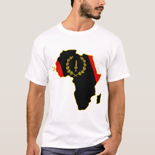 アメリカンアフリカ伝統国旗アメリカンブラックエリ Tシャツ (正面)
