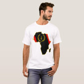 アメリカンアフリカ伝統国旗アメリカンブラックエリ Tシャツ (正面フル)