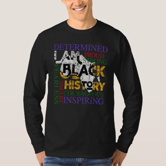 アメリカンアフロセントリックBlack i Am black history Mon Tシャツ (正面)