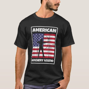 アメリカンアーチェリー伝説の弓狩りアーチャーUSA Tシャツ