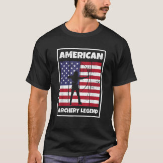 アメリカンアーチェリー伝説の弓狩りアーチャーUSA Tシャツ