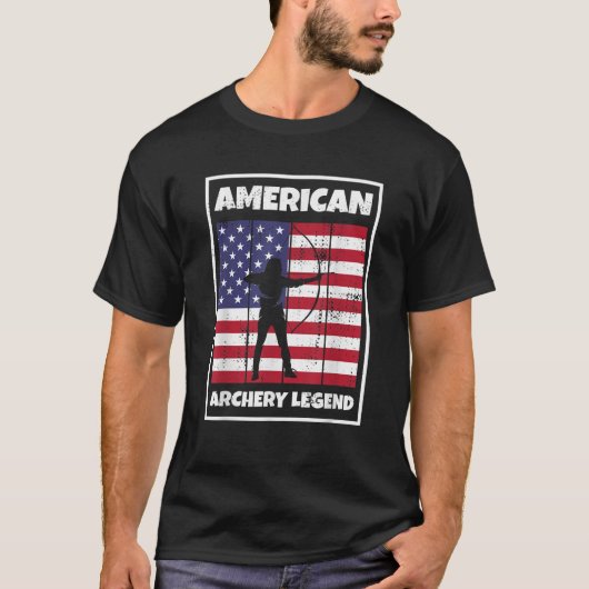アメリカンアーチェリー伝説の弓狩りアーチャーUSA Tシャツ (正面)