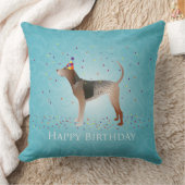 アメリカンイングリッシュコンハウンドハッピーバースデーデザイン クッション (ブランケット)