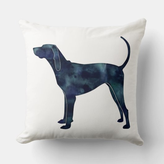 アメリカンイングリッシュコンハウンドブラックシルエット クッション (正面)