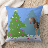 アメリカンイングリッシュコ飾ンハウンドのクリスマス クッション (ブランケット)