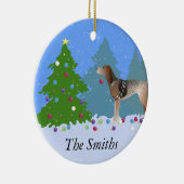 アメリカンイングリッシュコ飾ンハウンドのクリスマス セラミックオーナメント (右)