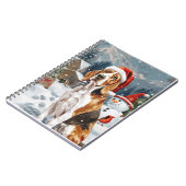 アメリカンイングリッシュフォックスハウンドウィンタークリスマスジョイ ノートブック (左側)