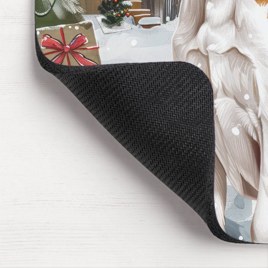 アメリカンイングリッシュフォックスハウンドウィンタークリスマスジョイ マウスパッド (コーナー)