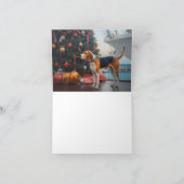 アメリカンイングリッシュフォックスハウンドクリスマスクルーズホリデー カード (内部)