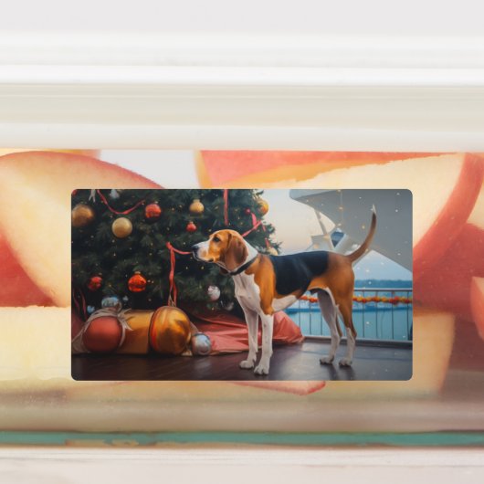 アメリカンイングリッシュフォックスハウンドクリスマスクルーズホリデー ラベル (貼付)