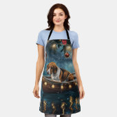 アメリカンイングリッシュフォックスハウンドクリスマスフェスティバル航海 エプロン (着用した状態)